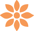 Geometrische Margeritte in orange- Hochzeitszeremonie